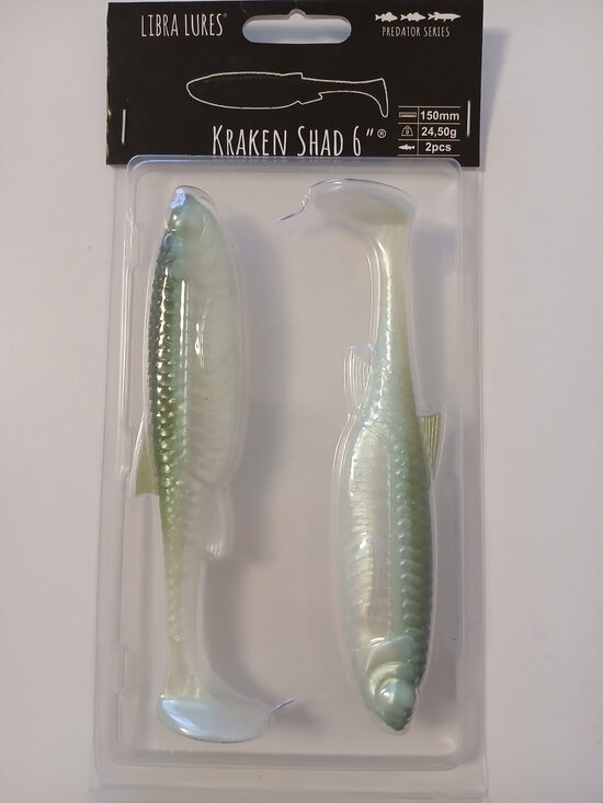 Kraken Shad 6"/150mm, 031-Olive Whitefish, 24gr, 2psc/pack